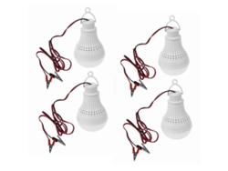 4 Bombillas Led E27 De 12 W Para Emergencias, Acampada, Caza Y Uso En Exteriores, 12 V Cc, Luz Blanca Fría De 6000 K.