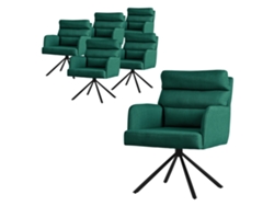 ML-DESIGN sillas de comedor giratorias juego de 6 verde oscuro