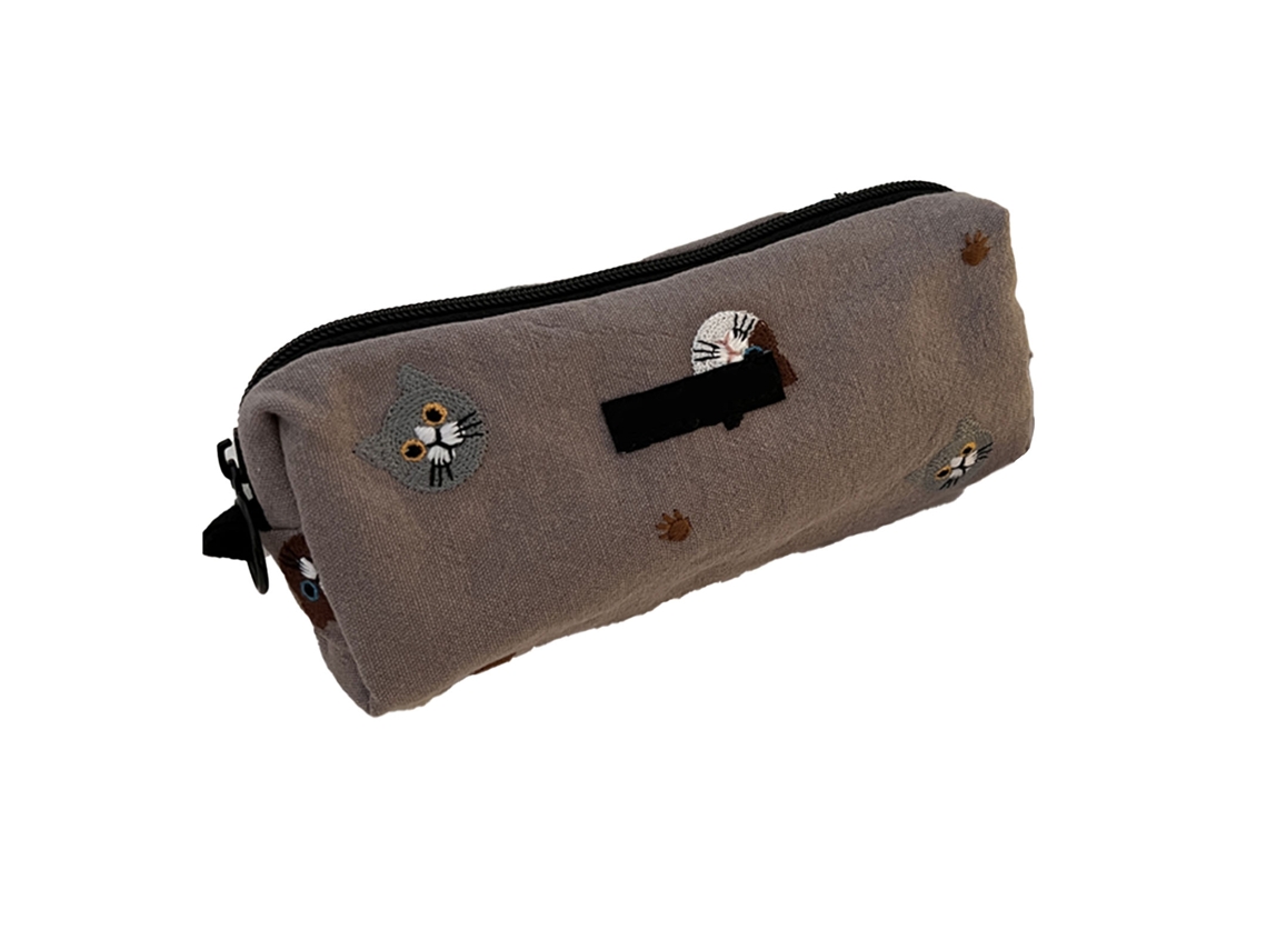 Estuche Para Lápices De Algodón Multiusos De Gran Capacidad Con Bordado, Estuche De Algodón Suave Para Estudiantes.