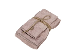Coppia Asciugamano Fazzini In Spugna 550gr/mq Di Puro Cotone Rosa Boho