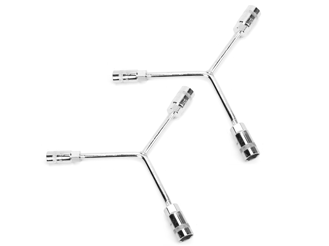 2 Piezas Llave De Tubo De 3 Vías Y Tipo Hexagonal Acero Cromo Vanadio Herramienta Manual Para Reparación De Coches