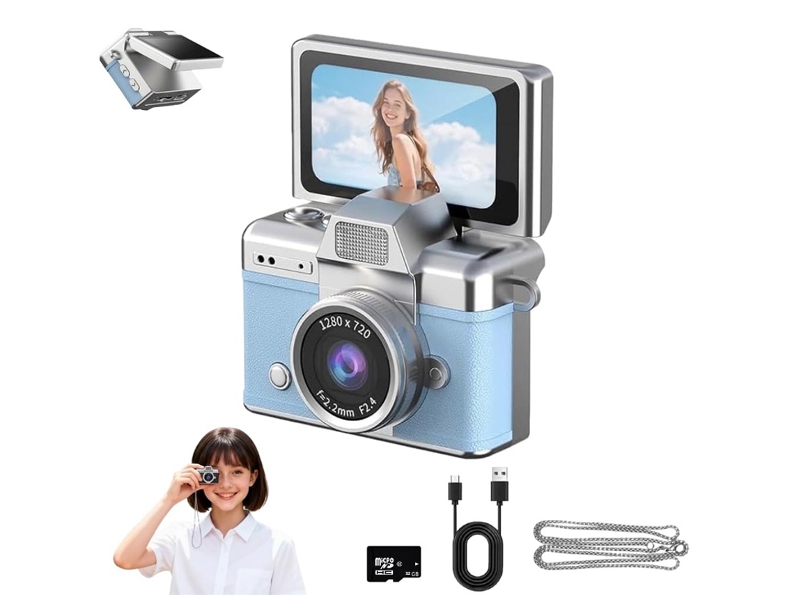 Cámara De Bolsillo Ultraligera Con Estética Lo-fi, Regalo Ideal Para Adolescentes (azul)