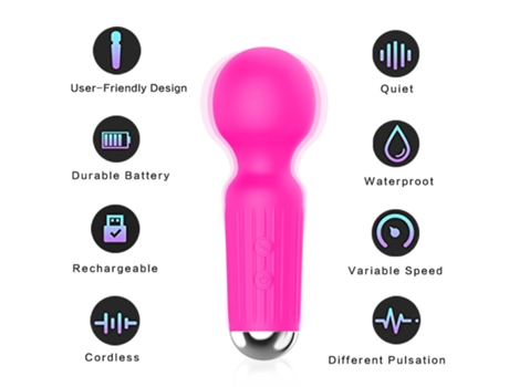 Mini vibrador de masaje de 20 frecuencias para mujer (rosa) VEANXIN