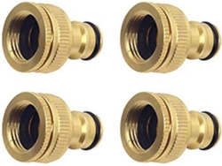 4 Conectores De Grifo De Latón Para Jardín, Adaptador Hembra 2 En 1 De 1/2 Y 3/4 Pulgadas Con Ranuras