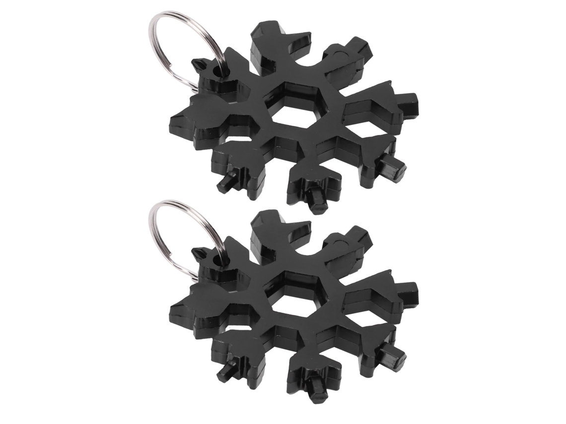 Juego de llaves para nieve de 2 piezas, acero con alto contenido de carbono, apertura, herramienta manual multifuncional, color negro
