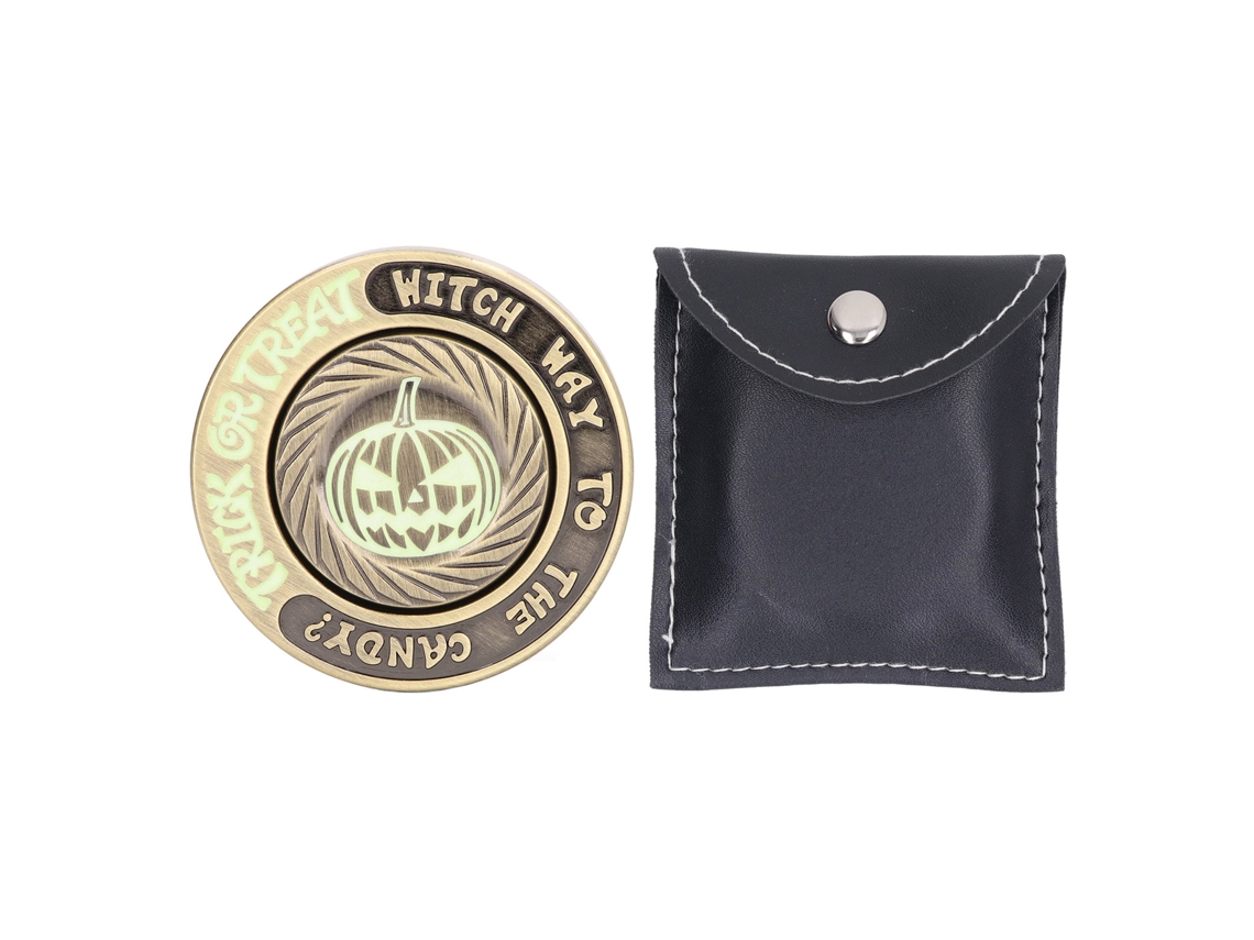 Dan26-moneda Haptics Deslizante Magnética Con Patrón De Calabaza Luminoso, Juguete Antiestrés Para Adultos, Adolescentes Y Niños