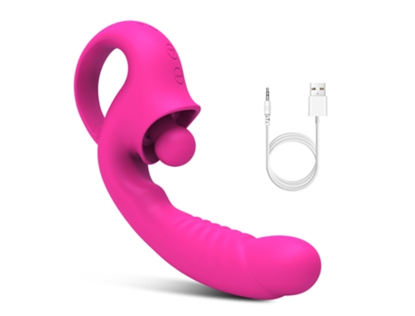 Vibrador de masaje telescópico de 10 frecuencias para mujeres (rosa) YIZHOOD