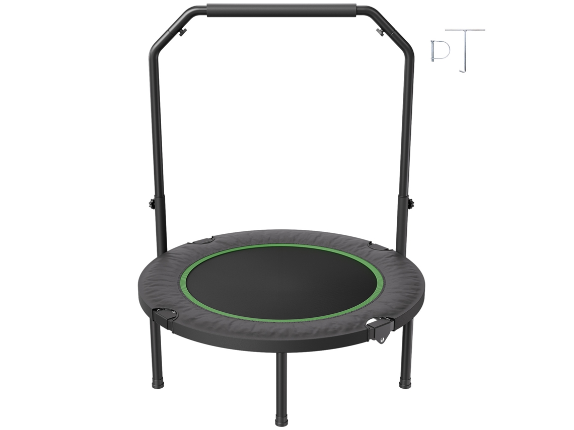 Mini trampolín de fitness plegable Succebuy de 40 pulgadas con asa para adultos