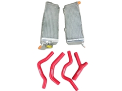Radiador, aleación de aluminio, mayor capacidad de refrigeración, rojo OEM