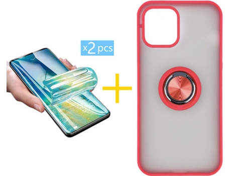 Carcasa + 2 Protectores de Pantalla para iPhone 12 Pro SKYHE Rojo