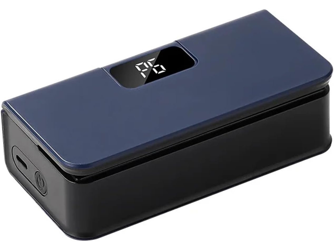 Selladora de alimentos al vacío, mini selladora de bolsas con calefacción, elemento calefactor recargable por USB Dureforward (azul)
