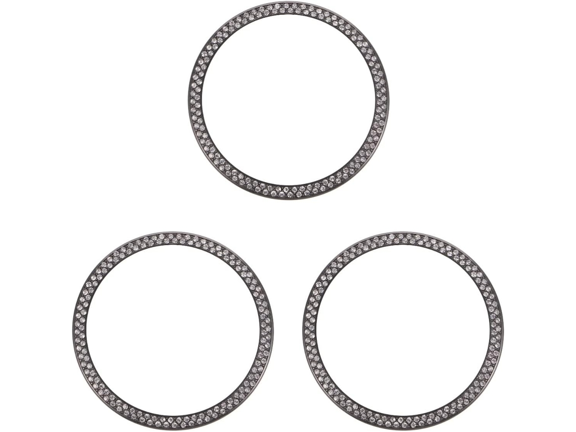 3 Juegos Adhesivo Elegante Compatible Anillo Protección Anticolisión Brillante Marco Estilo Reloj Rasguño