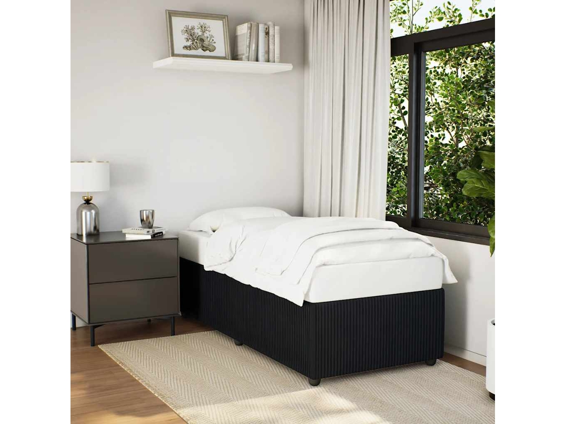 Estructura De Cama Sin Colchón Terciopelo Negro 80x200 Cm