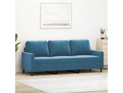 Sofá De 3 Plazas | Sofá De Salón | Sofá De Descanso Terciopelo Azul 180 Cm Wsd409961