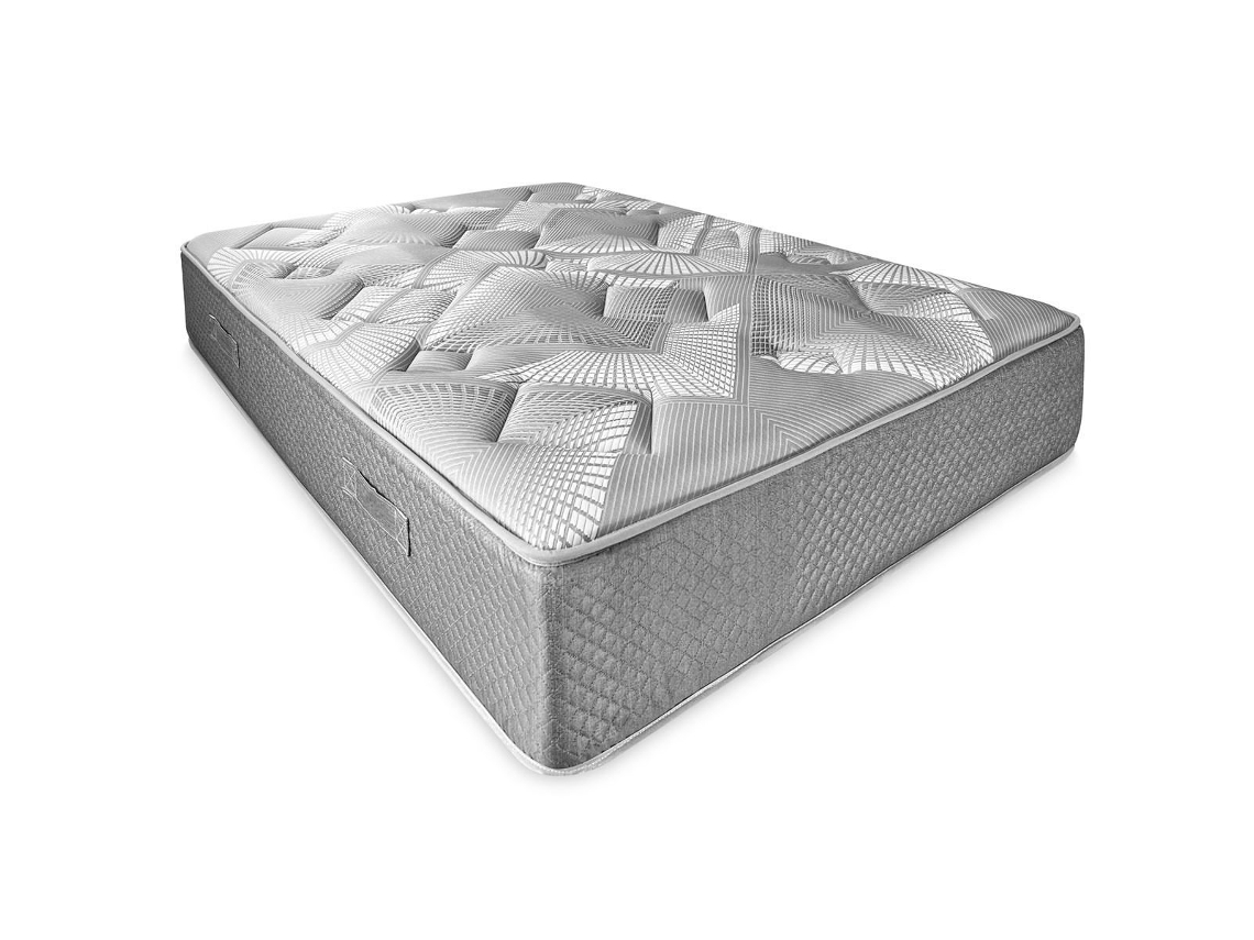 Colchón Viscoelástico Viscohybrid, Muelles ensacados Gris DUERMETE ONLINE (24 cm x 180 cm L x 200 cm P)