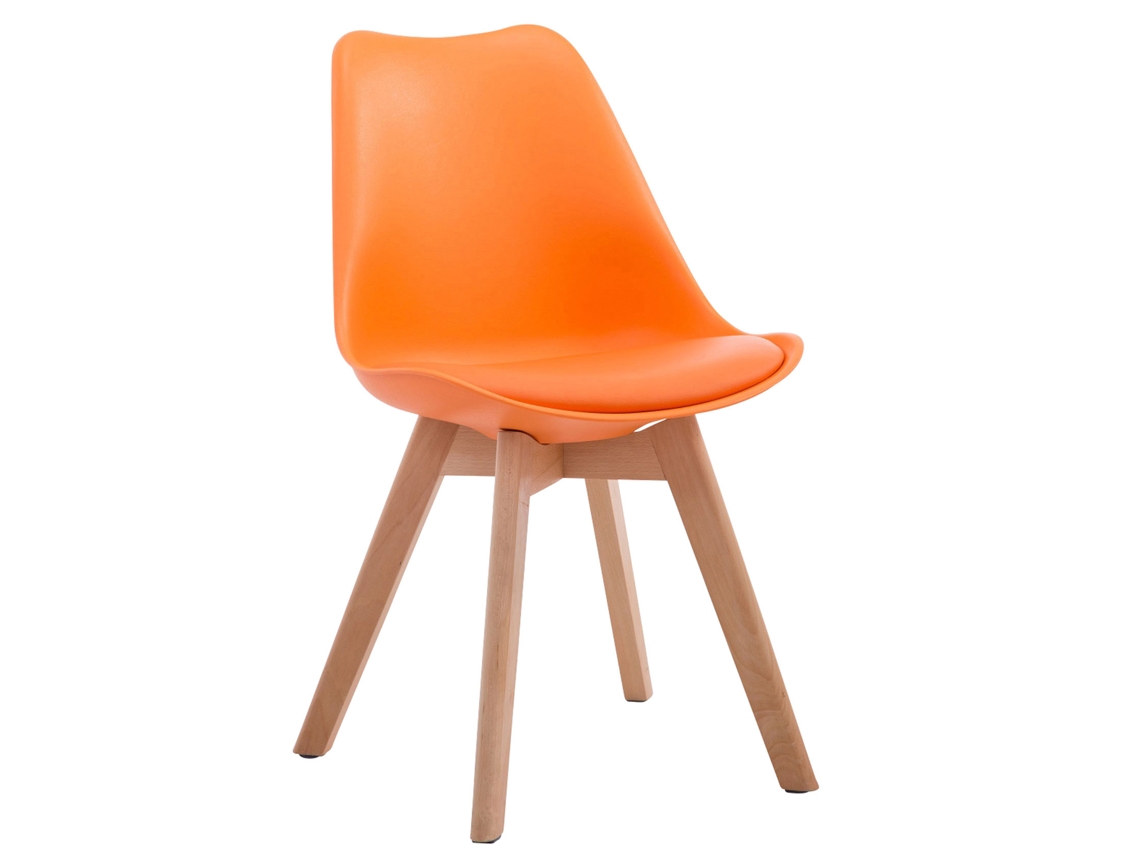Silla de visita Borneo V2 en polipiel naranja/natura CLP