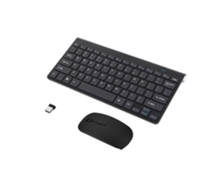 Kit Teclado E Mouse Sem Fio 2.4ghz Slim Wireless Combo Com 12 Teclas Multimídia Para Desktop Laptop Preto