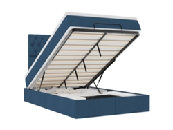 Maison Exclusive - Estructura De Cama Otomana Colchón Tela Azul 120x190 Cm
