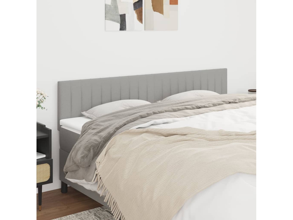 Cabeceros 2 Unidades De Tela Gris Claro 80x5x78/88 Cm