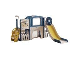 Tobogán infantil, multifuncional, fabricado en plástico resistente, Gdxst-azulamarillo