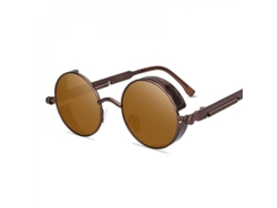 2026-gafas De Sol Redondas Vintage Steampunk Góticas Metal Retro Diseño Para Hombre Y Mujer Brown Brown