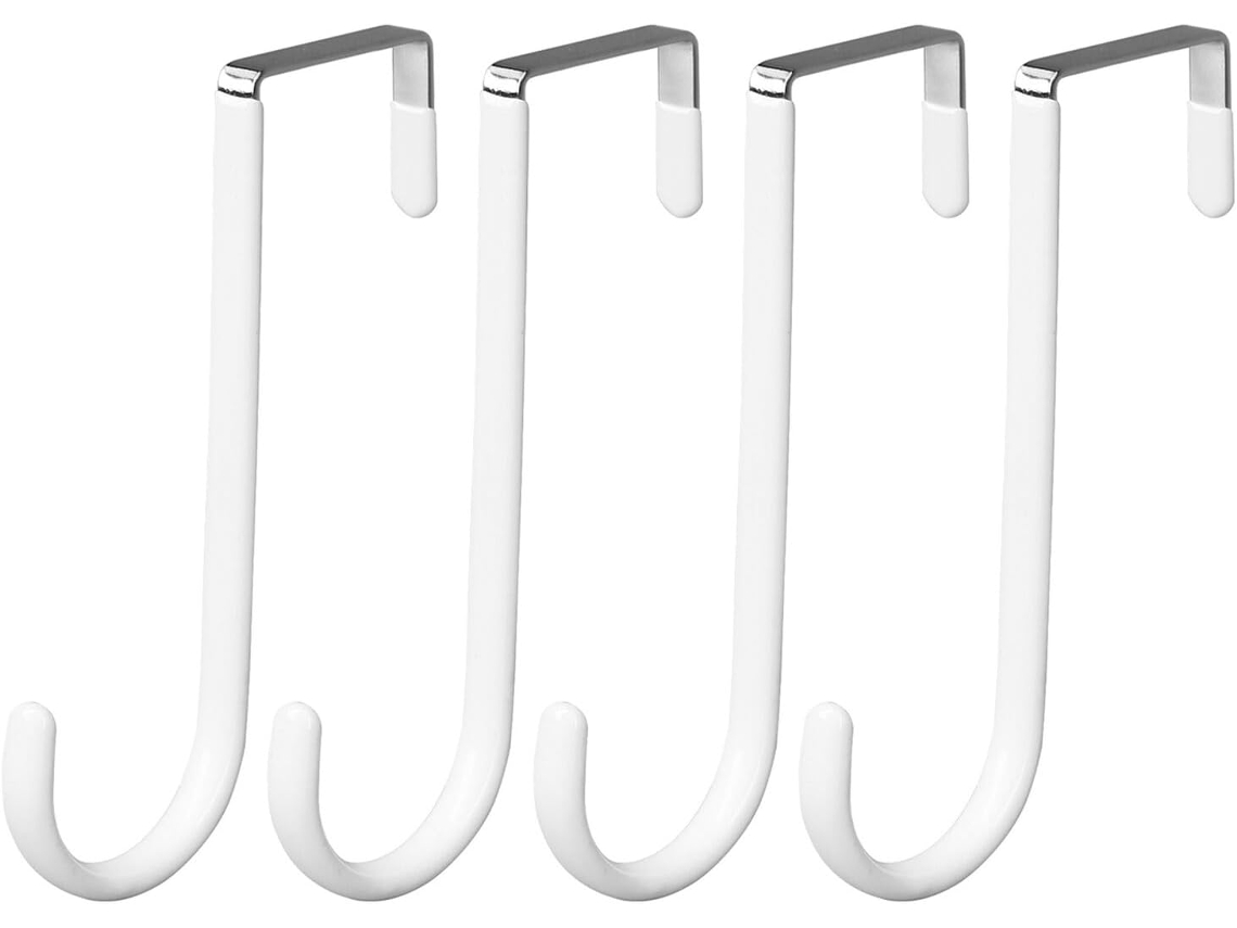 Ganchos De Pared Blancos De 8 Piezas Para Toallas, Batas De Baño Y Bolsos - Estante De Almacenamiento Para Baño