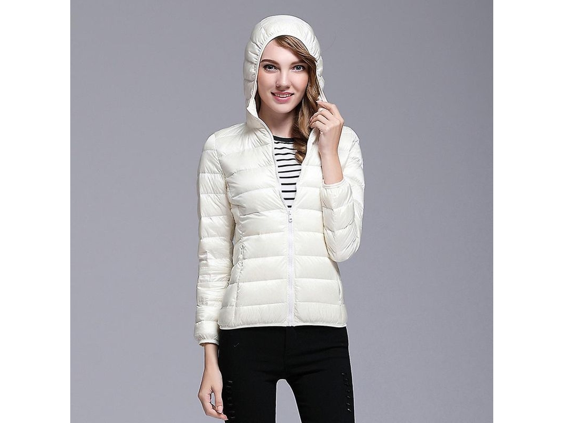 Abrigo de invierno para mujer 2026 con capucha de piel, chaqueta de plumas abrigada para actividades al aire libre.