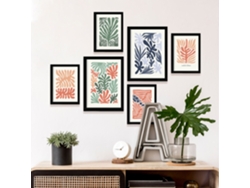 NACNIC Set De 6 Posters Minimalismo En Colores Pastel Patrones De Planta Láminas De Paisajes Y Naturaleza Para  Tamaños A3 & A4 Marcos Negros
