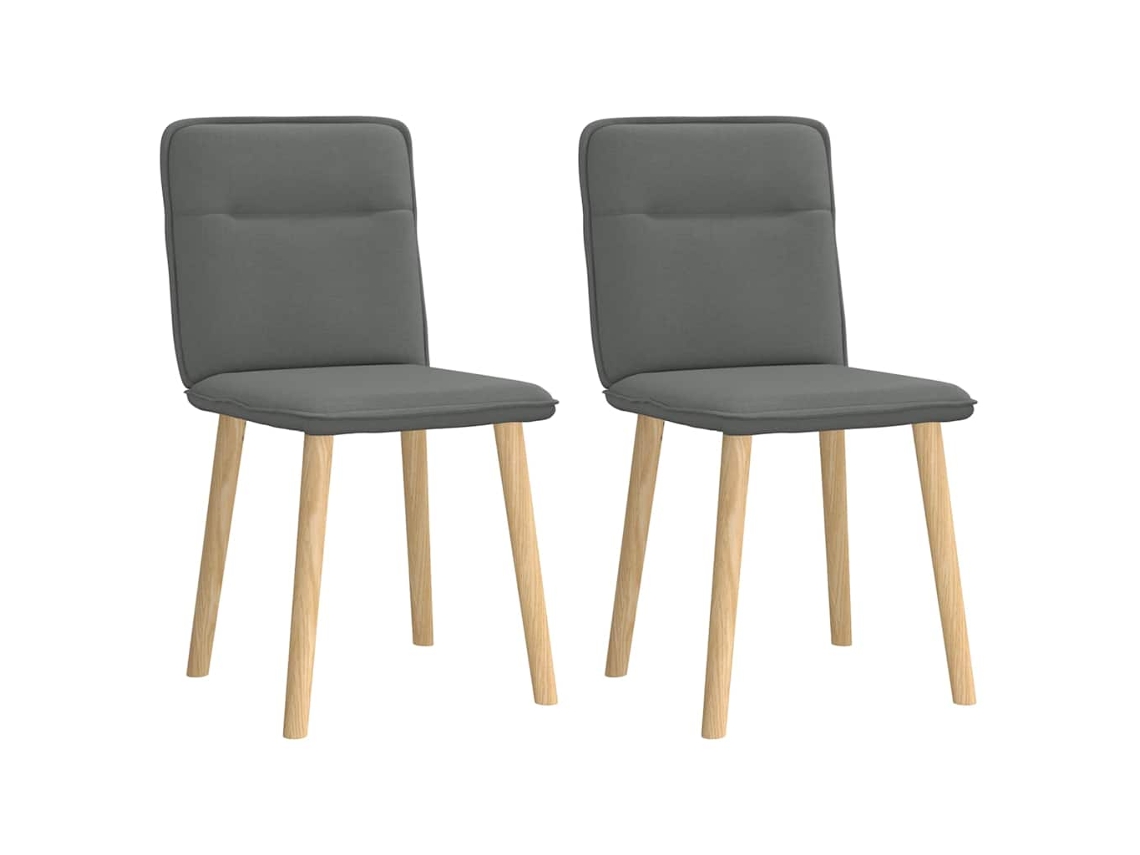 vidaXL Sillas de comedor 2 unidades tela gris oscuro