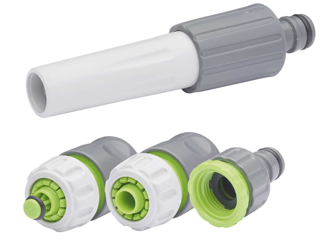 Lanza de riego con chorro ajustable + Conectores Ø15 mm AROZ