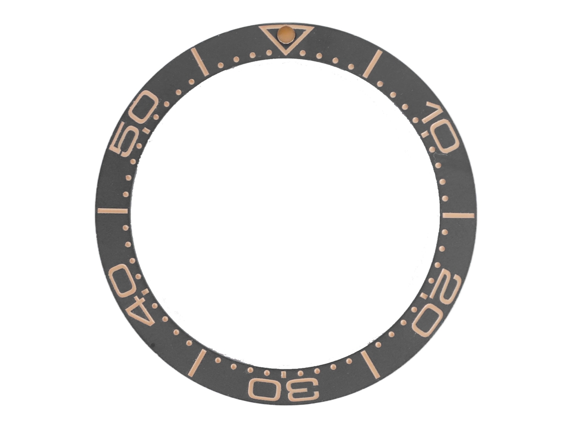 Inserto De Bisel De Cerámica Para Reloj De 38 Mm, Bisel De Repuesto Con Efecto Arenado, Base Gris.