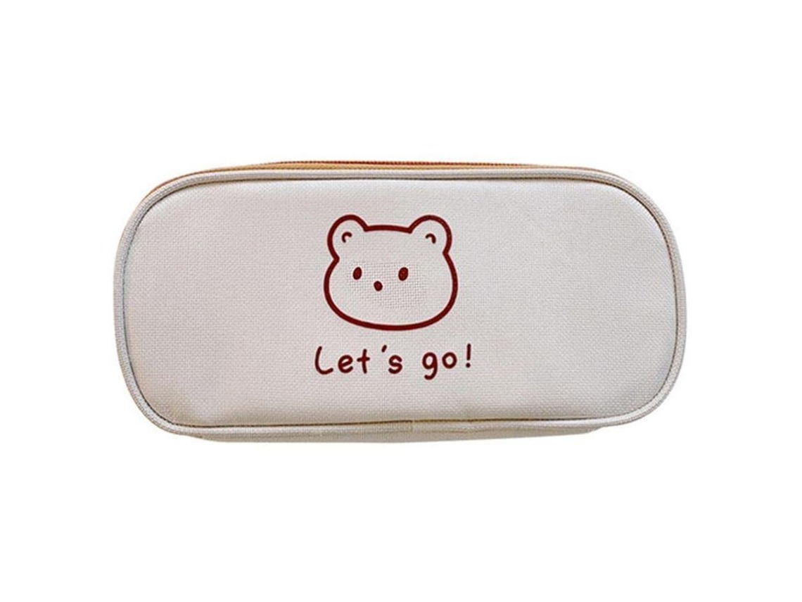 2026rebe-estuche De Lápices Con Diseño De Oso/conejo, Capacidad Grande, Duradero De Tela Oxford, 21.5*10.5*5cm