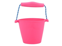 Cubo De Baño Plegable De Silicona Para Bebés Con Asa Ergonómica (rojo Y Rosa)