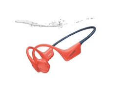 Auriculares de conducción ósea, resistentes al agua, con conectividad Bluetooth, color rojo.
