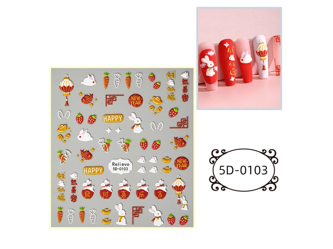 Rebe-pegatina De Uñas Moda Linda Cartoons Segura Autoadehesiva Decoración 5d 0103 Para Diy Arte De Uñas