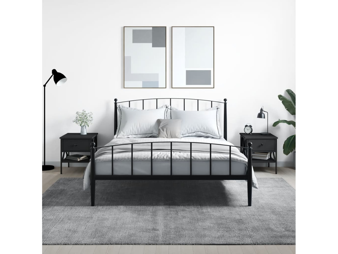 Mesitas de Noche 2 Pzs 40X42X45 Cm Derivados de Madera Negro