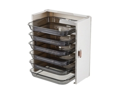 Estante plegable de pared para organizar platos y vajilla en la cocina. 6 tapas. Color blanco perla.