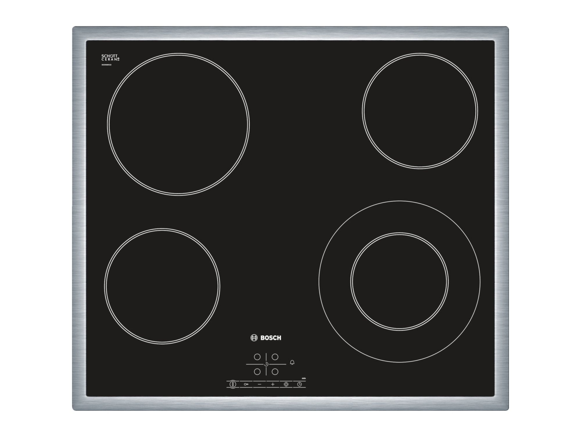 Placa de Vitrocerámica BOSCH PKF645B17E (Eléctrica - 58.3 cm - Inox)