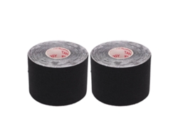 Kklv-2pcs Cinta Kinesiológica Atlética 5cmx5m Protector De Músculo Para Fitness Badminton Negro