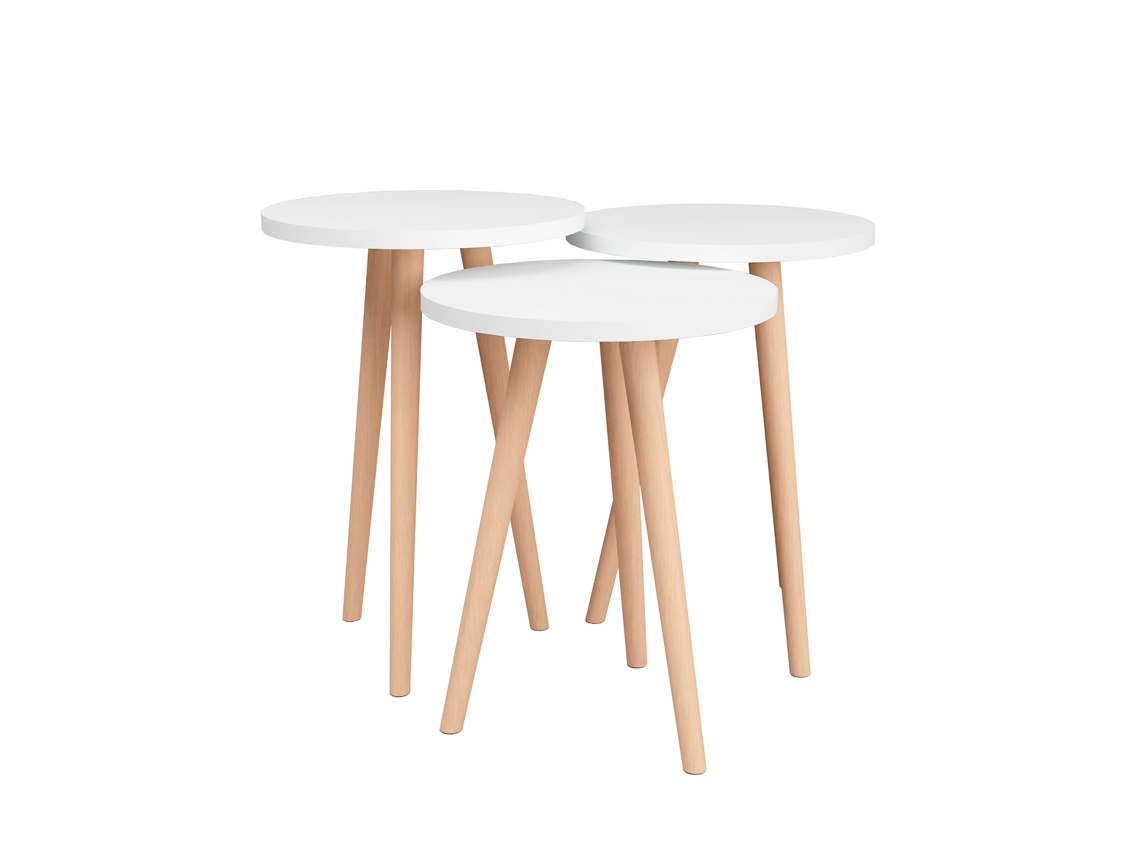 Mesa Centro Redonda 49X35X35 Blanco VENPRODIN