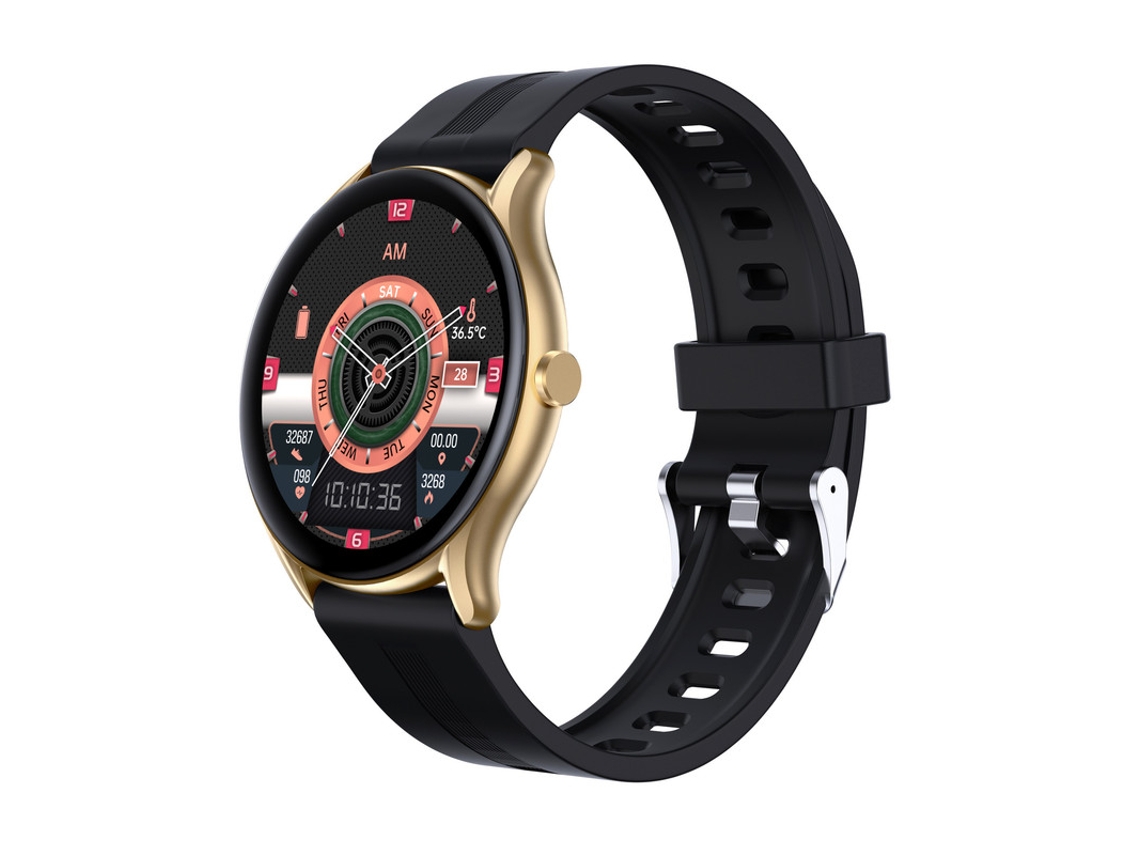 Smartwatch deportivo, pantalla IPS HD de 1.32", compatible con iPhone y Android, dorado Yizhood