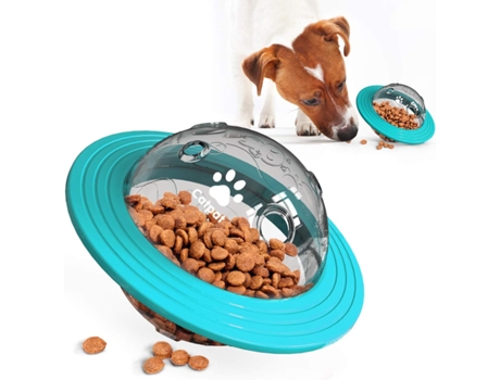 Juguete interactivo para perros IQ Treat Ball, dispensador de alimentos, rompecabezas para perros, juguete para perros pequeños y medianos, jugando...
