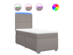 Maison Exclusive - Cama Box Spring Con Colchón Tela Gris Taupe 90x200 Cm