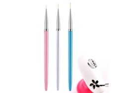 3 pinceles para uñas con revestimiento, pinceles para pintar con diseño de uñas en gel UV RNEMITERY