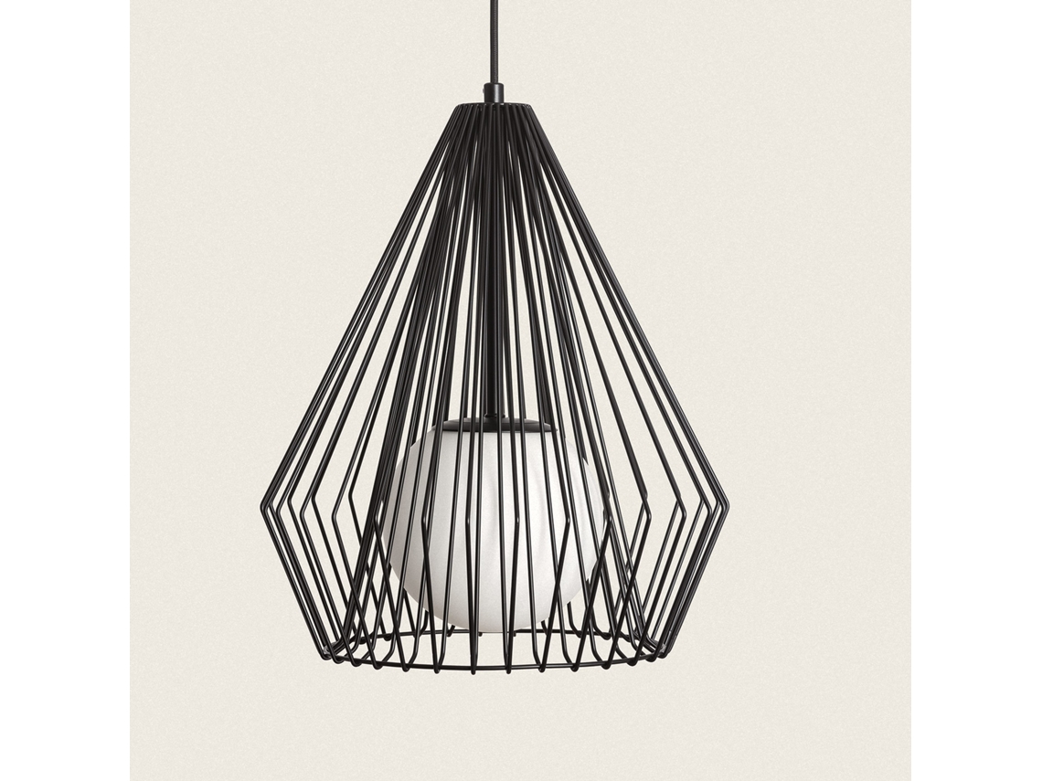 LEDKIA Lámpara Colgante Metal Pentagon Negro