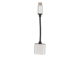 Adaptador De Auriculares 2 En 1 Usb-c A 3,5 Mm Con Puerto De Carga - Plateado