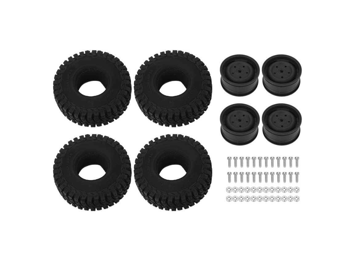 Ymsl Conjunto De Cubos De Rueda Para Coche Rc Resistente A Presión Estilo Plástico Con Neumáticos Negro Para Coche Crawler Rc Hxl