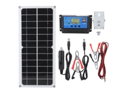 Kit De Carga Solar (salida Usb Dual, Pantalla Lcd, Con Cargador De Coche)