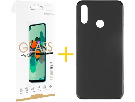 Kit Funda + Protector de Pantalla Huawei Y6 2019 SKYHE Liso 1 Negro