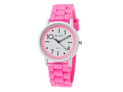 Reloj De Mujer Zhoulianfa Zlf-0023, Correa De Silicona, Cuarzo, Resistente Al Agua, Rosa Luminoso.
